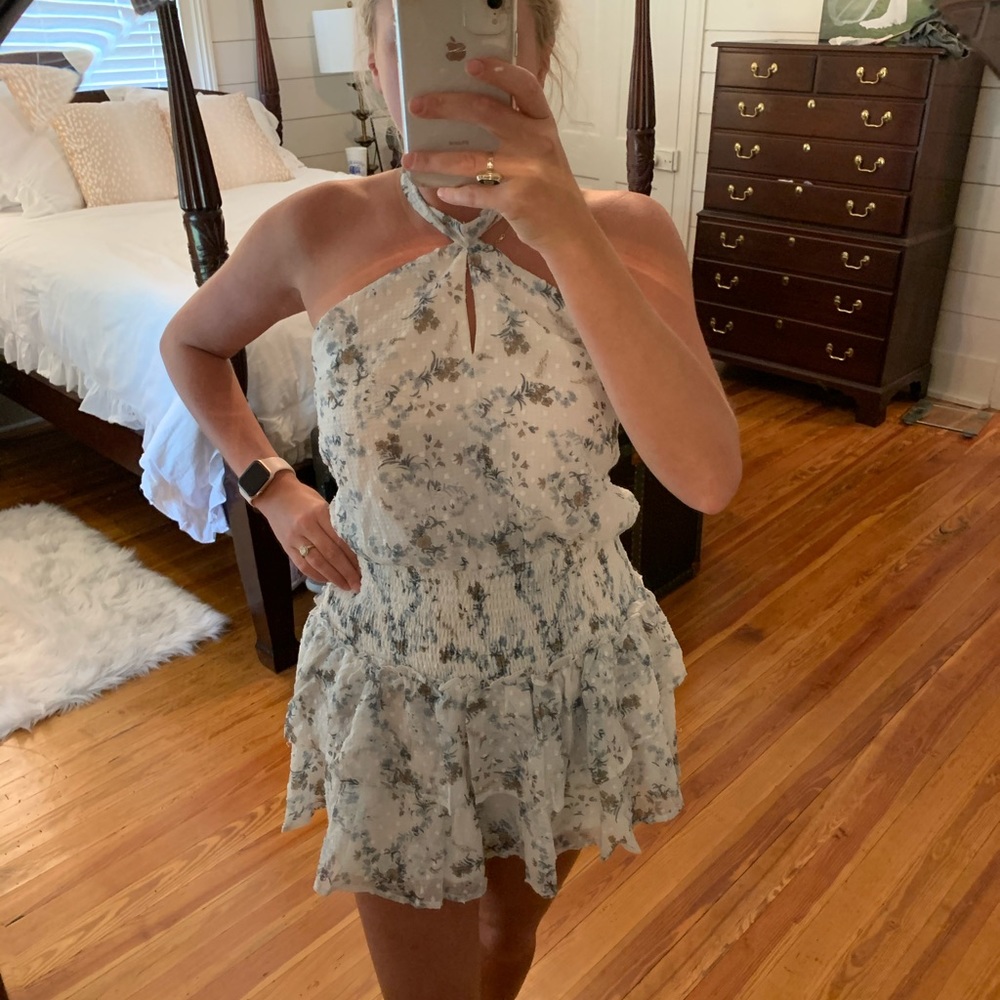 Swiss dot floral dress